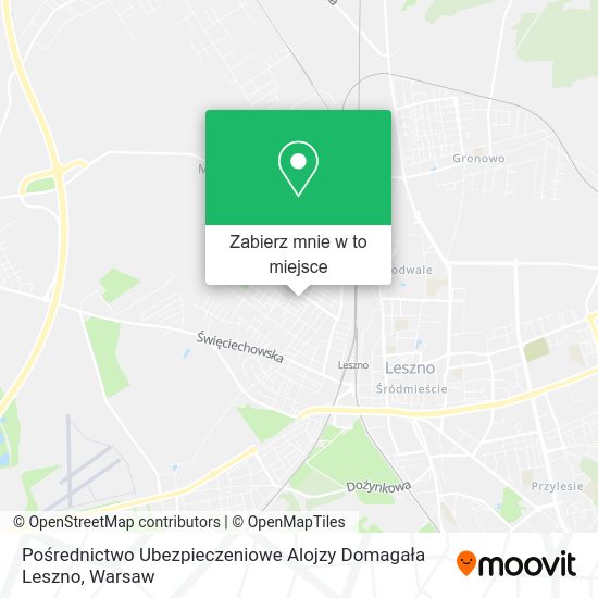 Mapa Pośrednictwo Ubezpieczeniowe Alojzy Domagała Leszno