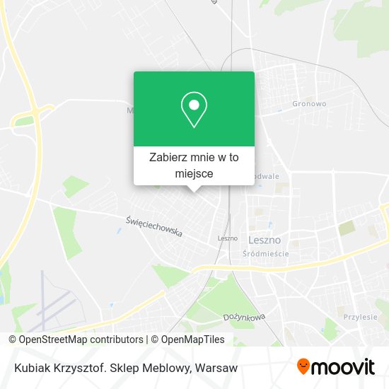 Mapa Kubiak Krzysztof. Sklep Meblowy