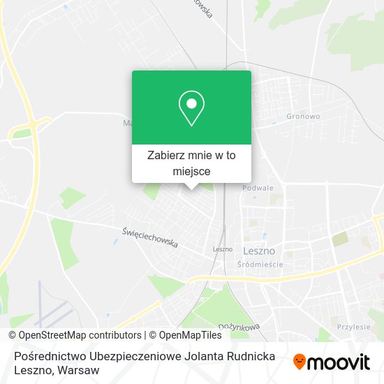 Mapa Pośrednictwo Ubezpieczeniowe Jolanta Rudnicka Leszno