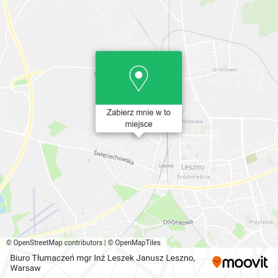 Mapa Biuro Tłumaczeń mgr Inż Leszek Janusz Leszno