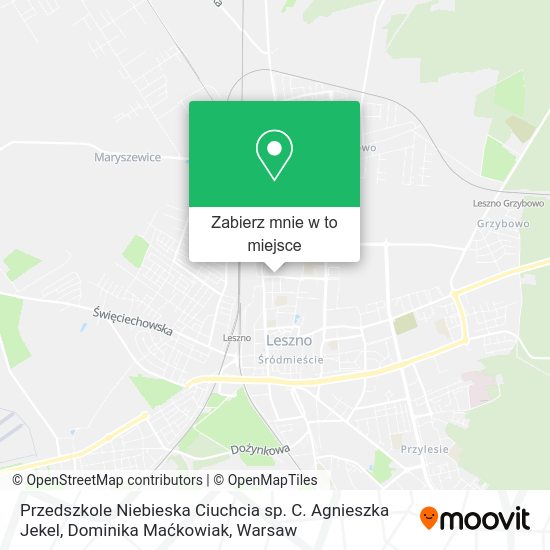 Mapa Przedszkole Niebieska Ciuchcia sp. C. Agnieszka Jekel, Dominika Maćkowiak