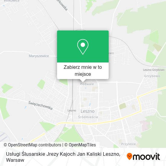 Mapa Usługi Ślusarskie Jrezy Kajoch Jan Kaliski Leszno