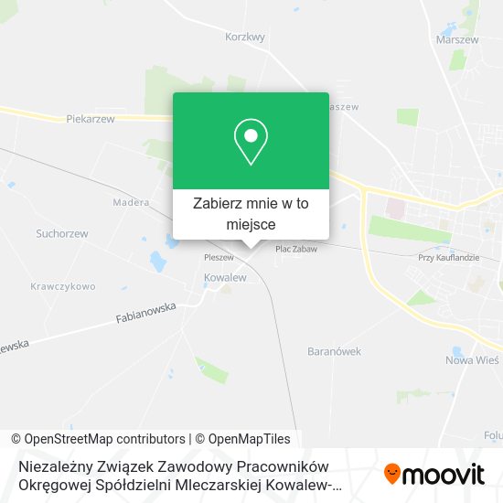 Mapa Niezależny Związek Zawodowy Pracowników Okręgowej Spółdzielni Mleczarskiej Kowalew-Dobrzyca