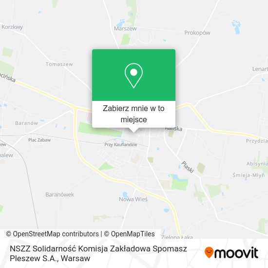 Mapa NSZZ Solidarność Komisja Zakładowa Spomasz Pleszew S.A.