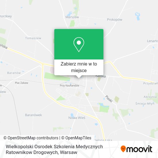 Mapa Wielkopolski Osrodek Szkolenia Medycznych Ratownikow Drogowych