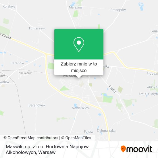 Mapa Maswik. sp. z o.o. Hurtownia Napojów Alkoholowych