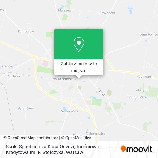 Mapa Skok. Spółdzielcza Kasa Oszczędnościowo - Kredytowa im. F. Stefczyka