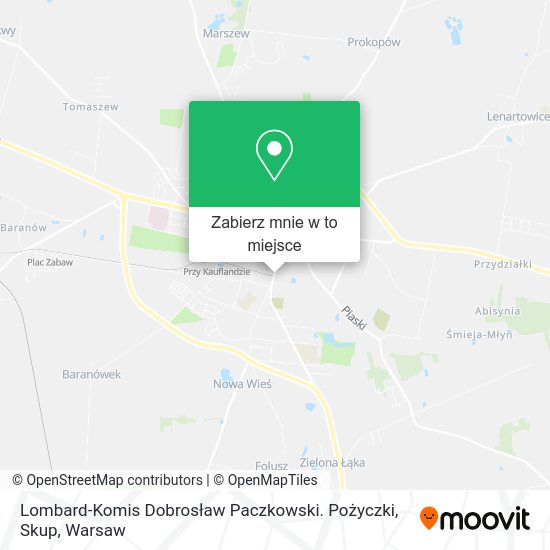 Mapa Lombard-Komis Dobrosław Paczkowski. Pożyczki, Skup