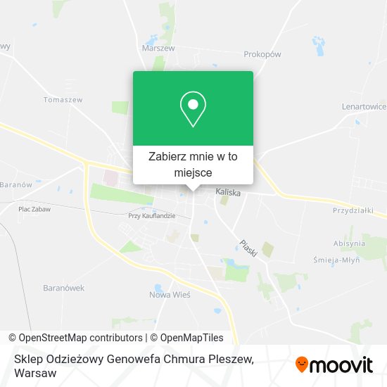 Mapa Sklep Odzieżowy Genowefa Chmura Pleszew