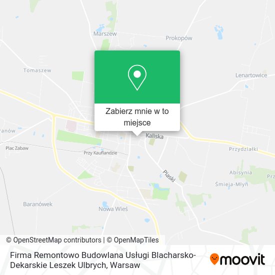 Mapa Firma Remontowo Budowlana Usługi Blacharsko-Dekarskie Leszek Ulbrych