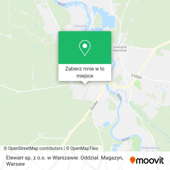 Mapa Elewarr sp. z o.o. w Warszawie. Oddział. Magazyn