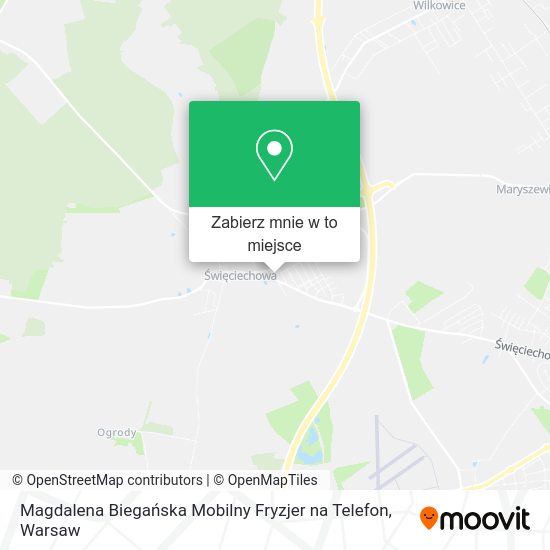 Mapa Magdalena Biegańska Mobilny Fryzjer na Telefon