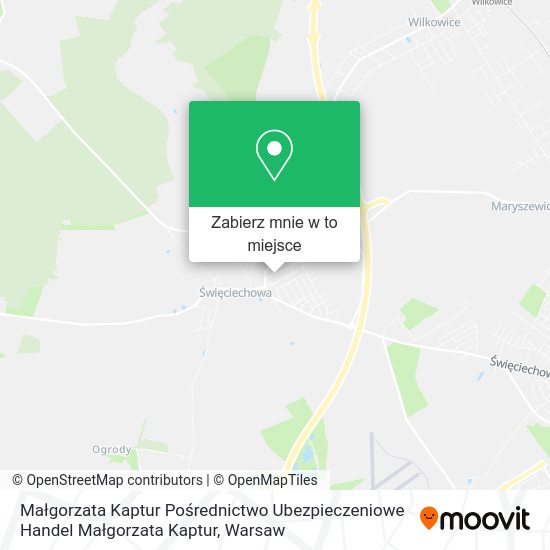 Mapa Małgorzata Kaptur Pośrednictwo Ubezpieczeniowe Handel Małgorzata Kaptur