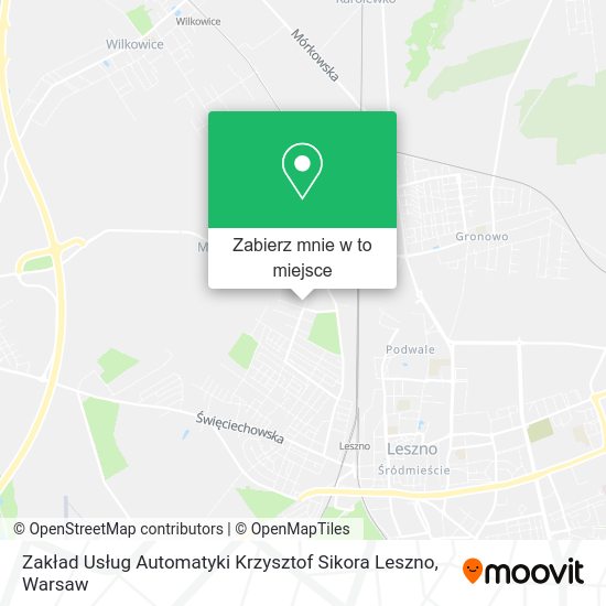 Mapa Zakład Usług Automatyki Krzysztof Sikora Leszno