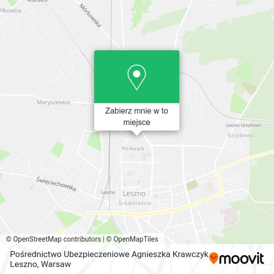 Mapa Pośrednictwo Ubezpieczeniowe Agnieszka Krawczyk Leszno