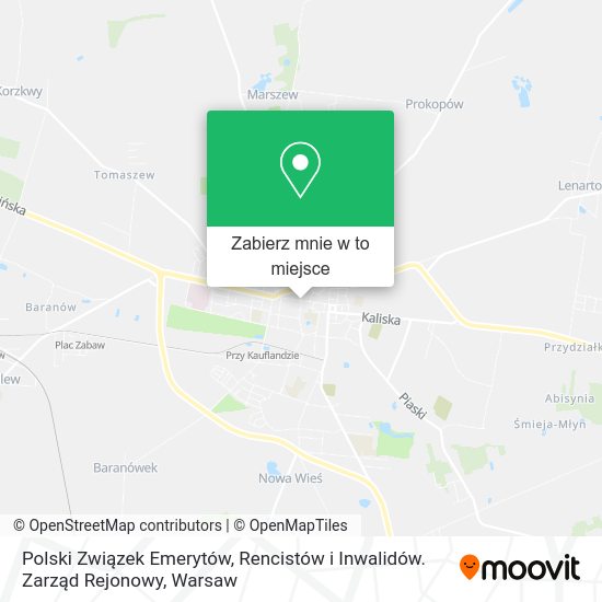 Mapa Polski Związek Emerytów, Rencistów i Inwalidów. Zarząd Rejonowy