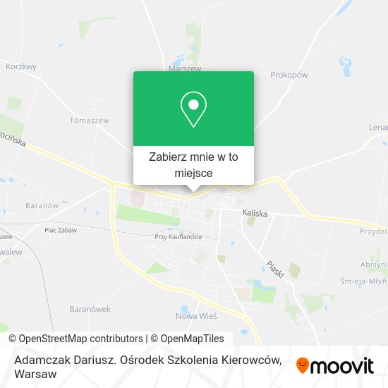 Mapa Adamczak Dariusz. Ośrodek Szkolenia Kierowców