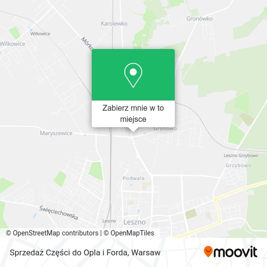 Mapa Sprzedaż Części do Opla i Forda