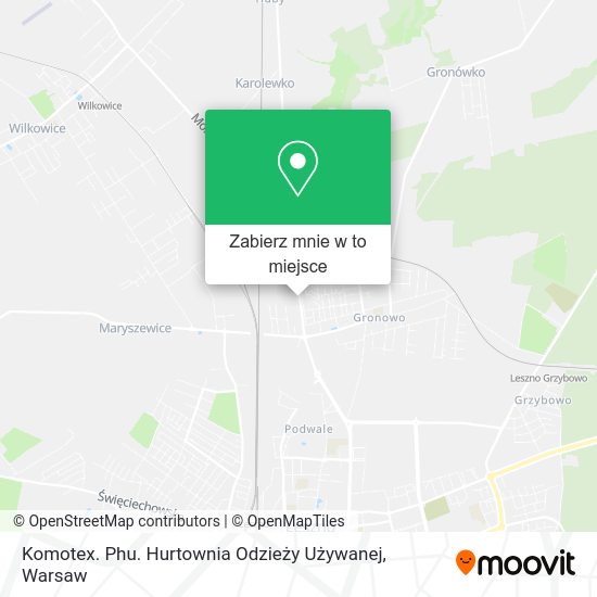 Mapa Komotex. Phu. Hurtownia Odzieży Używanej