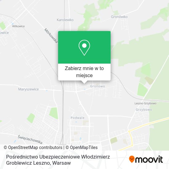 Mapa Pośrednictwo Ubezpieczeniowe Włodzimierz Groblewicz Leszno