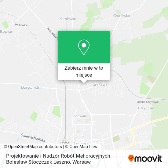 Mapa Projektowanie i Nadzór Robót Melioracyjnych Bolesław Stoczczak Leszno