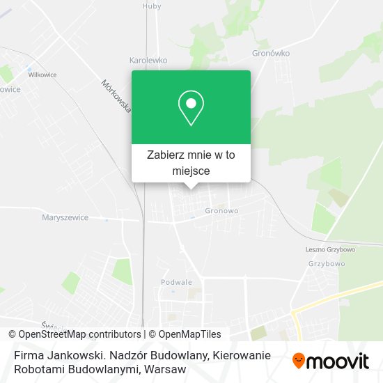 Mapa Firma Jankowski. Nadzór Budowlany, Kierowanie Robotami Budowlanymi