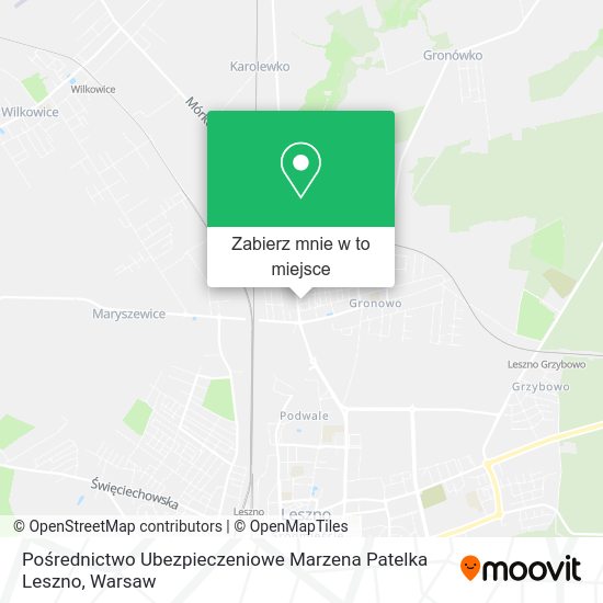 Mapa Pośrednictwo Ubezpieczeniowe Marzena Patelka Leszno