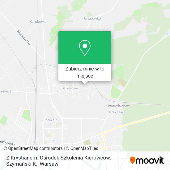 Mapa Z Krystianem. Ośrodek Szkolenia Kierowców. Szymański K.