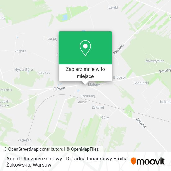 Mapa Agent Ubezpieczeniowy i Doradca Finansowy Emilia Żakowska