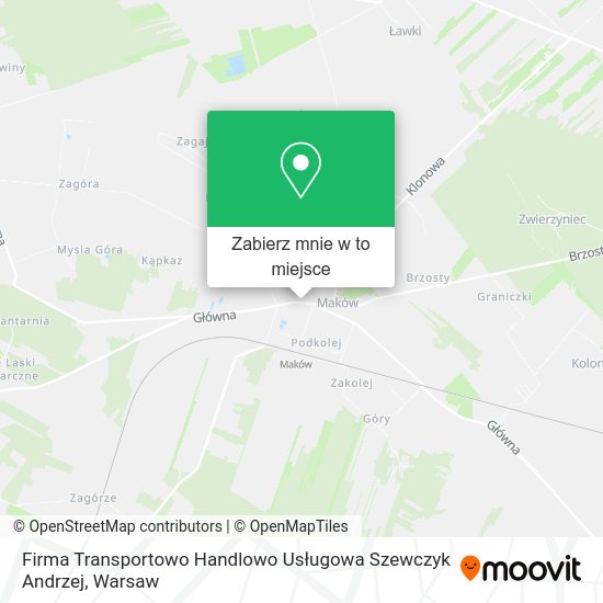 Mapa Firma Transportowo Handlowo Usługowa Szewczyk Andrzej