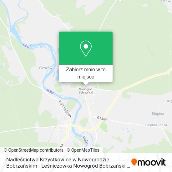 Mapa Nadleśnictwo Krzystkowice w Nowogrodzie Bobrzańskim - Leśniczówka Nowogród Bobrzański