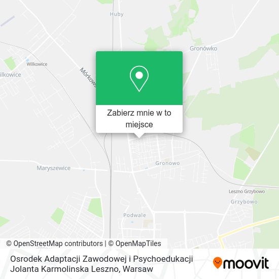 Mapa Osrodek Adaptacji Zawodowej i Psychoedukacji Jolanta Karmolinska Leszno