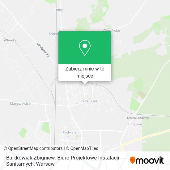 Mapa Bartkowiak Zbigniew. Biuro Projektowe Instalacji Sanitarnych