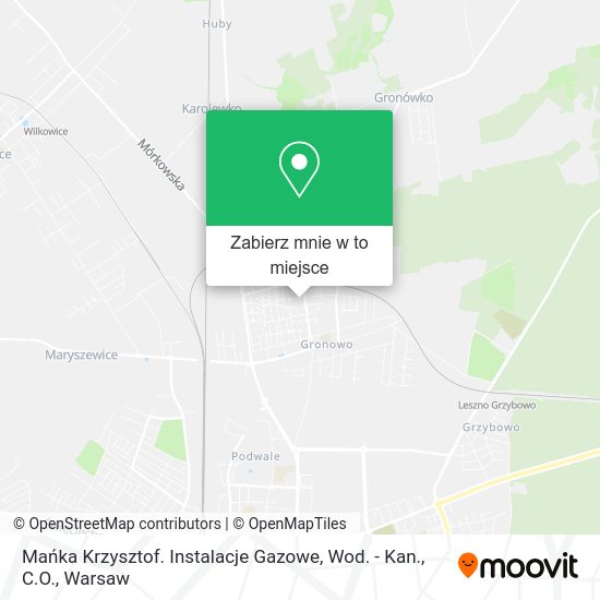 Mapa Mańka Krzysztof. Instalacje Gazowe, Wod. - Kan., C.O.