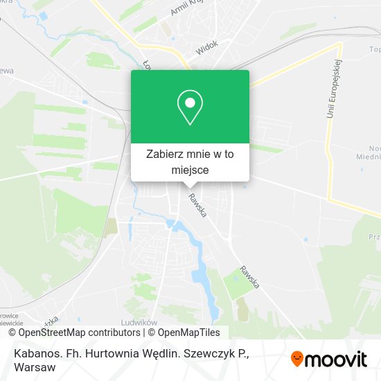 Mapa Kabanos. Fh. Hurtownia Wędlin. Szewczyk P.