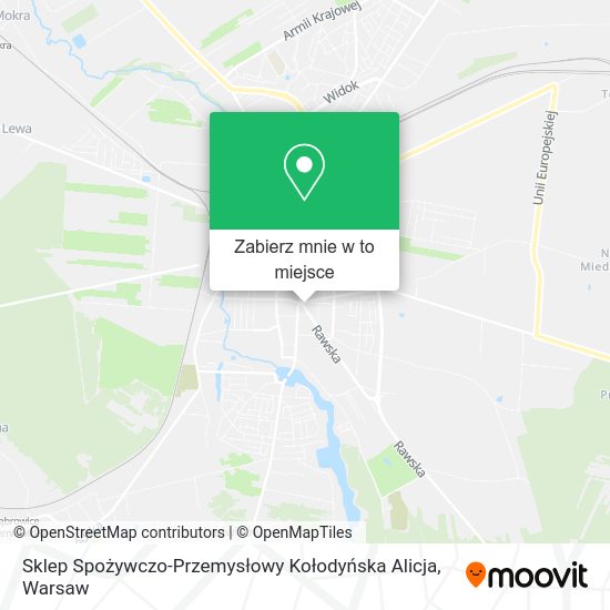 Mapa Sklep Spożywczo-Przemysłowy Kołodyńska Alicja