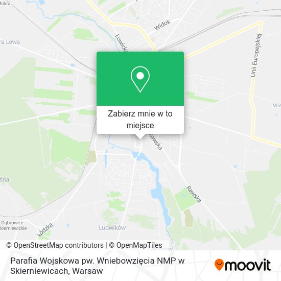 Mapa Parafia Wojskowa pw. Wniebowzięcia NMP w Skierniewicach