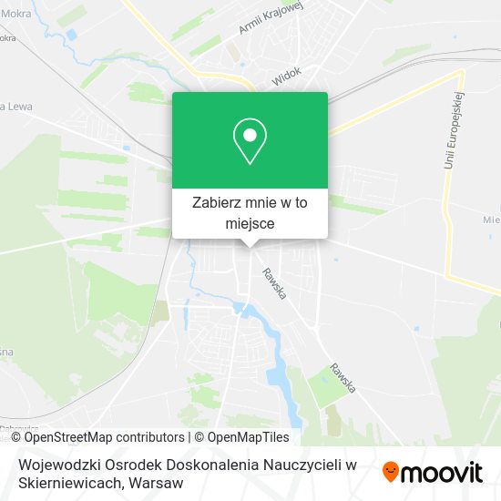 Mapa Wojewodzki Osrodek Doskonalenia Nauczycieli w Skierniewicach