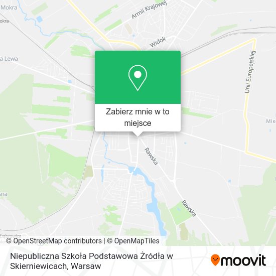 Mapa Niepubliczna Szkoła Podstawowa Żródła w Skierniewicach