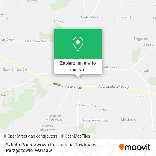 Mapa Szkoła Podstawowa im. Juliana Tuwima w Parzęczewie