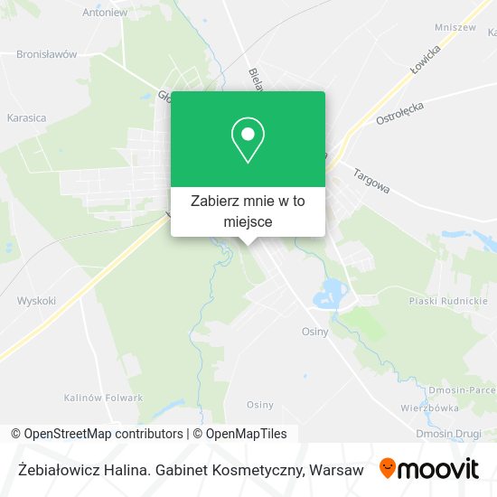 Mapa Żebiałowicz Halina. Gabinet Kosmetyczny