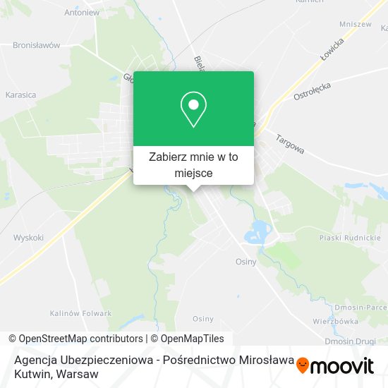 Mapa Agencja Ubezpieczeniowa - Pośrednictwo Mirosława Kutwin