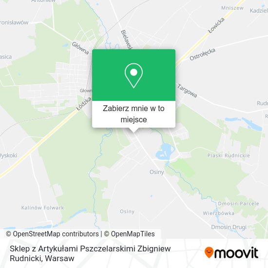 Mapa Sklep z Artykułami Pszczelarskimi Zbigniew Rudnicki