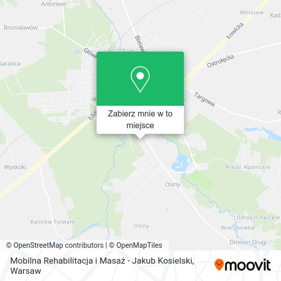 Mapa Mobilna Rehabilitacja i Masaż - Jakub Kosielski