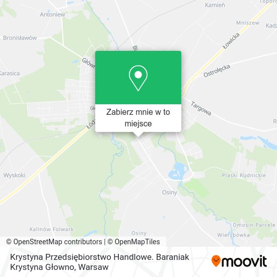 Mapa Krystyna Przedsiębiorstwo Handlowe. Baraniak Krystyna Głowno