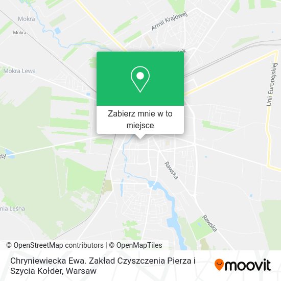 Mapa Chryniewiecka Ewa. Zakład Czyszczenia Pierza i Szycia Kołder