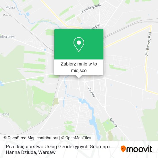 Mapa Przedsiębiorstwo Usług Geodezyjnych Geomap i Hanna Dziuda