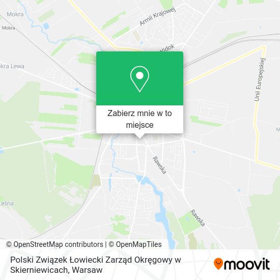 Mapa Polski Związek Łowiecki Zarząd Okręgowy w Skierniewicach