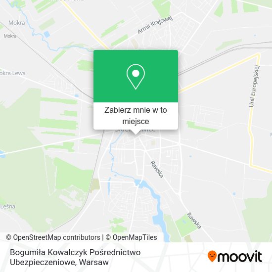 Mapa Bogumiła Kowalczyk Pośrednictwo Ubezpieczeniowe