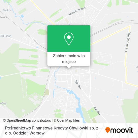 Mapa Pośrednictwo Finansowe Kredyty-Chwilówki sp. z o.o. Oddział